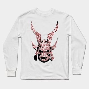 Shao Kahn text portrait Long Sleeve T-Shirt